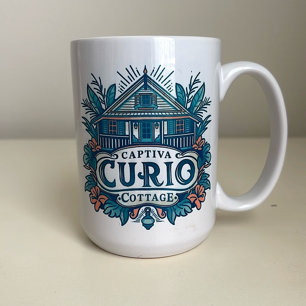 Captiva Island Florida Curio Cottage Tall Coffee Mug NWOT Tropical Vacation